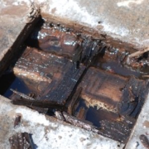 standing water under floor of boat around center stringer. mid ship