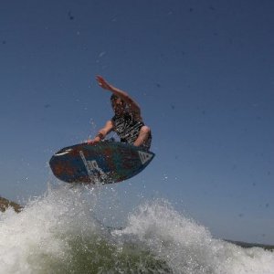On New Hogan Reservoir April 2010.  See more at http://www.flyboywakesurf.com