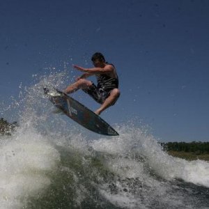 On New Hogan Reservoir April 2010.  See more at http://www.flyboywakesurf.com