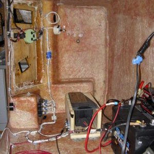 Console wiring: Started from scratch, used a sub fuse/relay panel from a Buick Sylark that contains my up/down relays for a CMC tilt/trim plate and fu