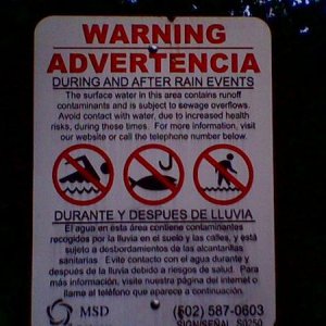 NO SWIMMING, NO FISHING, NO WALKING ON WATER