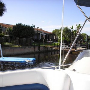 Leaving our house, going to the Island.