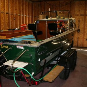 swim step.  There is also a ladder I keep on the boat (not visible) that hooks to the transom and fits in the notch of the swim step to assist boardin