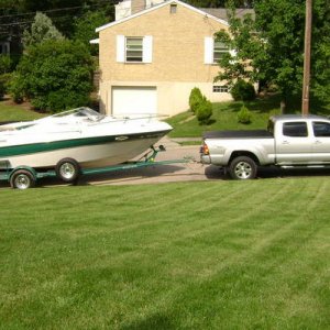 Tow Vehical: 2006 Toyota Tacoma 
Boat: 1997 Four Winns 205 Sundowner