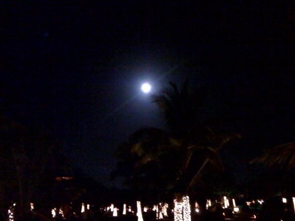 Blue moon. Taken with crappy iPhone camera just before new year 2009 in Mexico. Only happens once every 21 years. Wished I had a good camera handy.