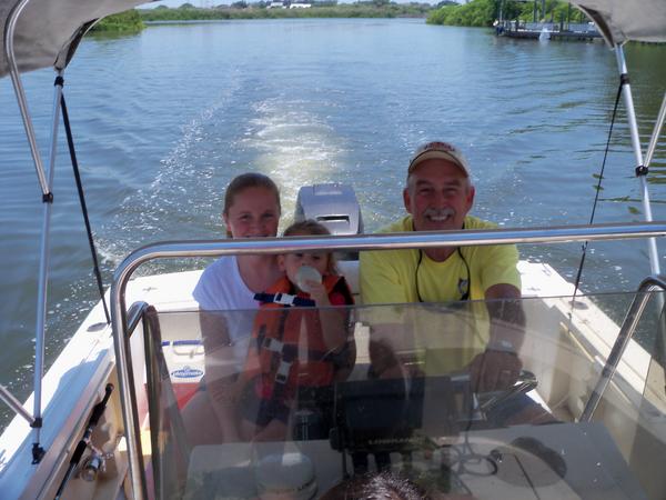 Boating with my daughter Stephanie and granddaughter Amelia.