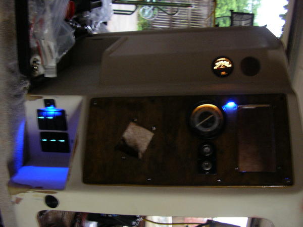 LED instrument panel lighting, lighted switches and internal gauge lighing illuminated for test.