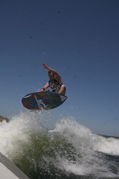 On New Hogan Reservoir April 2010.  See more at http://www.flyboywakesurf.com