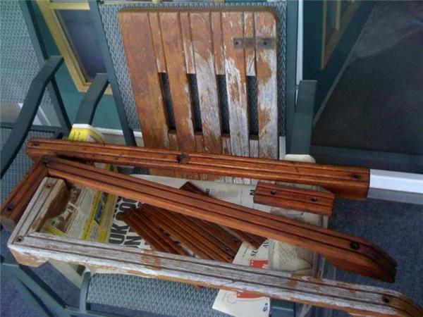 See the differents; I sanded down the wood with our Dremel, than I used Teak Oil , LOTS of Teak Oil!!