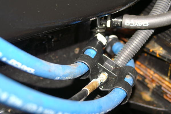 Where the hoses meet the manifold & block